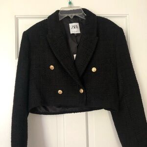 Zara Tweed Cropped Blazer